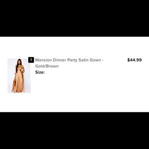 Fashion Nova XL Mansion Dinner party gold/brown